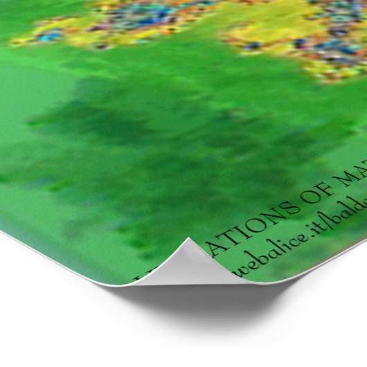 FRAKTAL-FRAU IN GRÜNGELB POSTER (Ecke)