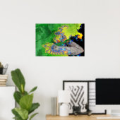 FRAKTAL-FRAU IN GRÜNGELB POSTER (Heimbüro)