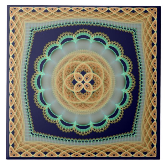 Fraktal fröhlich helle Dekoration Fliese (Vorderseite)