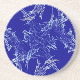 Fraktal Frost Series-2 - Blu-Untersetzer—1 Farbe Sandstein Untersetzer