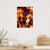 Fraktal für farbenfrohe Flammen Poster (Küche)