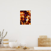 Fraktal für farbenfrohe Flammen Poster (Küche)
