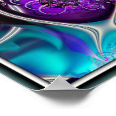 Fraktal für lila und blaue Blume Poster (Ecke)