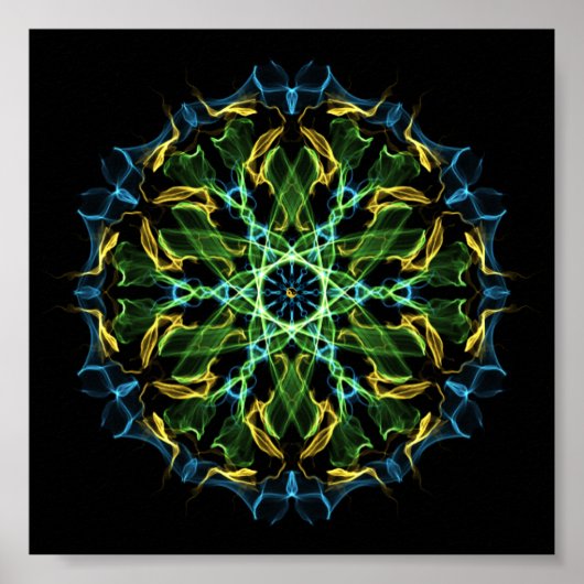 Fraktal für persönliche Meditation Mandala 7 Poster (Vorne)