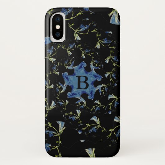Fraktal für Schwarz und Blau Case-Mate iPhone Hülle (Rückseite)