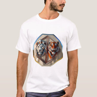 Fraktal Fury : Lion vs Tiger T-Shirt