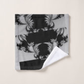 Fraktal Garden grau Badhandtuch Set (Waschlappen)