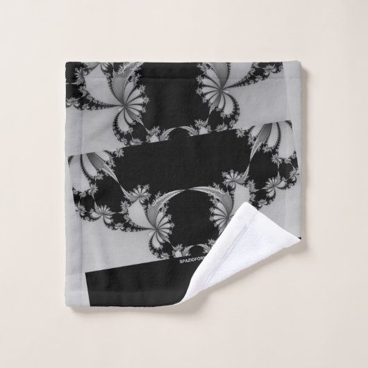 Fraktal Garden grau Badhandtuch Set (Waschlappen)