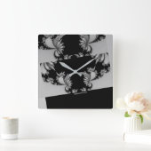 Fraktal Garden grau Quadratische Wanduhr (Zuhause)