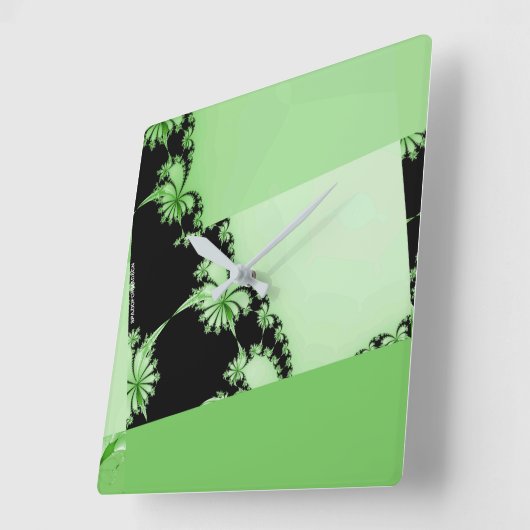Fraktal Garden Limon Quadratische Wanduhr (Winkel)