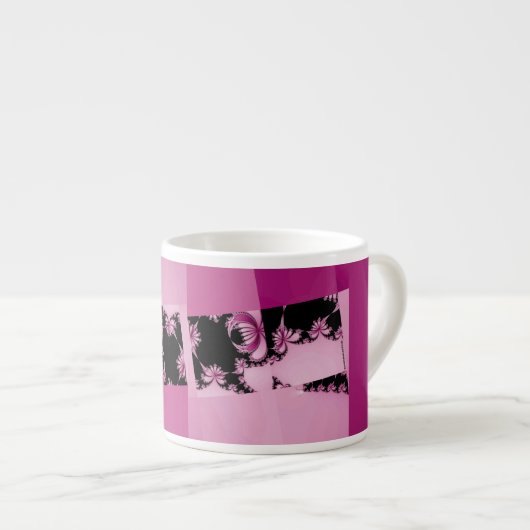 Fraktal Garden rosa Espressotasse (Vorderseite Rechts)