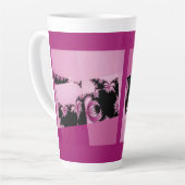 Fraktal Garden rosa Latte Tasse (Linke Ecke)