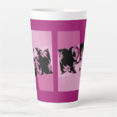 Fraktal Garden rosa Latte Tasse (Vorderseite)