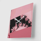 Fraktal Garden Rose Quadratische Wanduhr (Winkel)