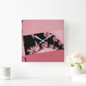 Fraktal Garden Rose Quadratische Wanduhr (Zuhause)