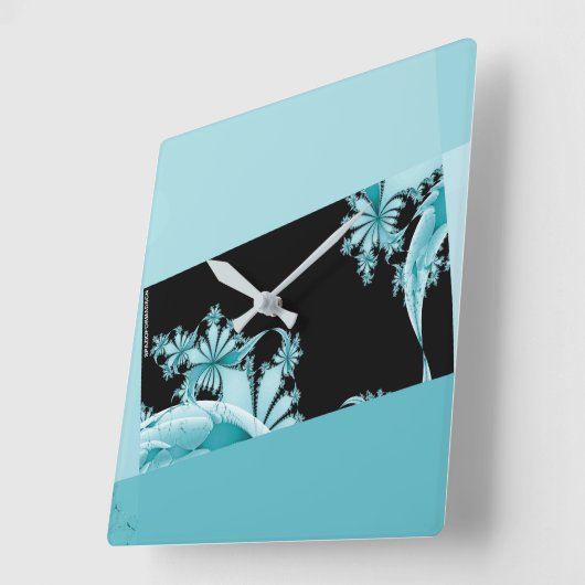 Fraktal Garden sky Quadratische Wanduhr (Winkel)