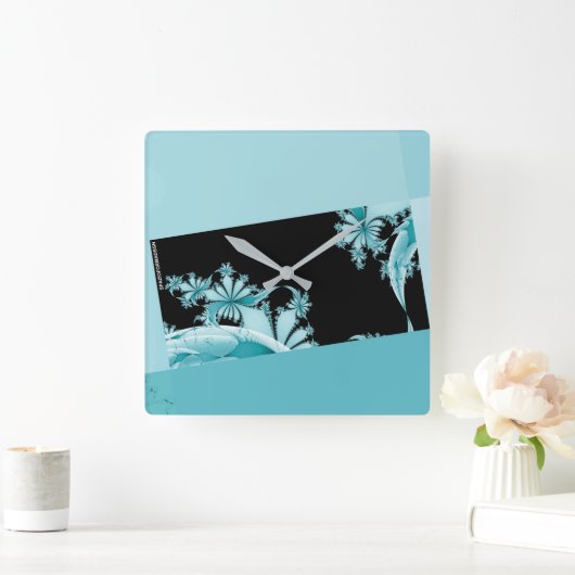 Fraktal Garden sky Quadratische Wanduhr (Zuhause)