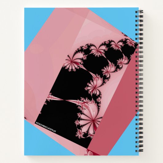 Fraktal Garden sky & Rose Notebook Notizblock (Rückseite)
