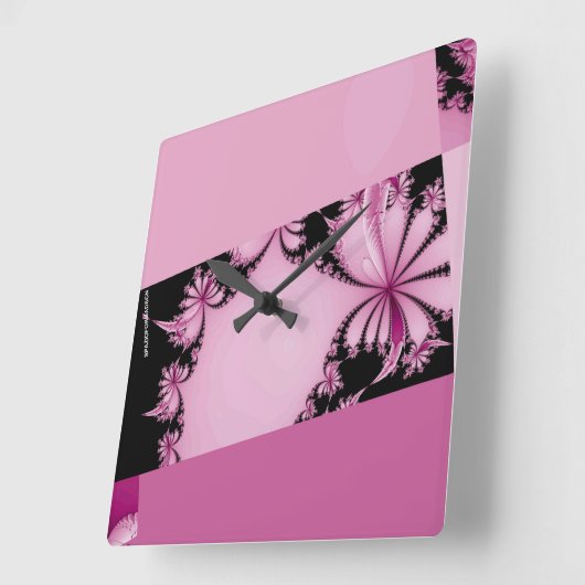 Fraktal Garden thulian Quadratische Wanduhr (Winkel)