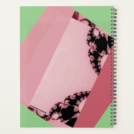 Fraktal Garten grün & cremig Planer (Rückseite)