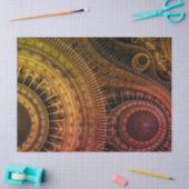 Fraktal Gears Gold Abstrakt 16 Decoupage Seidenpapier (Basteln)