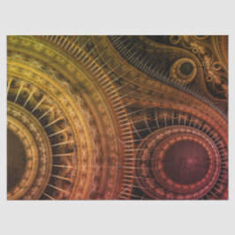 Fraktal Gears Gold Abstrakt 16 Decoupage Seidenpapier