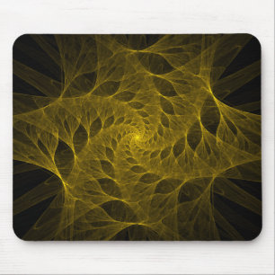 Fraktal gelbes gewundenes Mousepad
