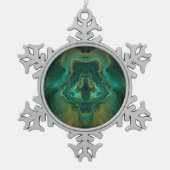 Fraktal Geode Schneeflocken Zinn-Ornament (Vorderseite)