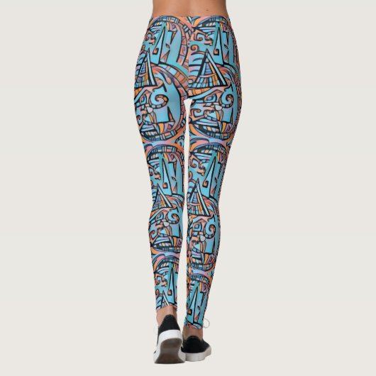 Fraktal geometrische Psy-Leggings Leggings (Rückseite)