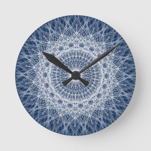Fraktal Geometrischer Spirograph Runde Wanduhr (Vorderseite)
