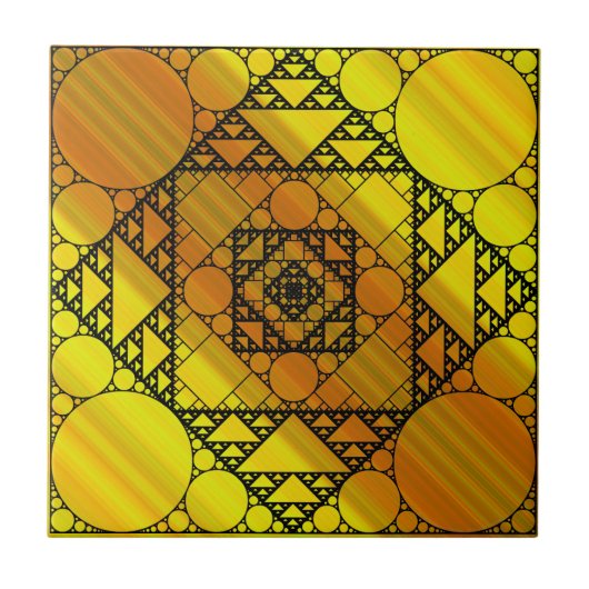 Fraktal Geometry Tile Fliese (Vorderseite)