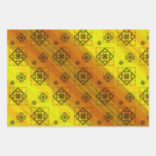 Fraktal Geometry Wrapping Paper Set Geschenkpapier Set (Vorderseite)