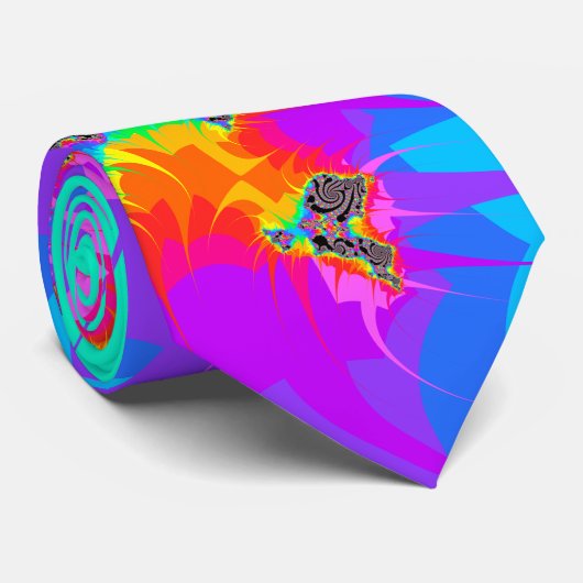 Fraktal-gewundenes Regenbogen-Spritzen Krawatte (Gerollt)