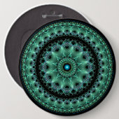 Fraktal glänzend glänzend rundes Muster Button (Vorne & Hinten)