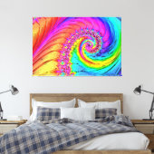 Fraktal Glas 6 überzogene Canvas Leinwanddruck (Insitu (Schlafzimmer))