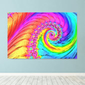 Fraktal Glas 6 überzogene Canvas Leinwanddruck (Insitu (Holzboden))