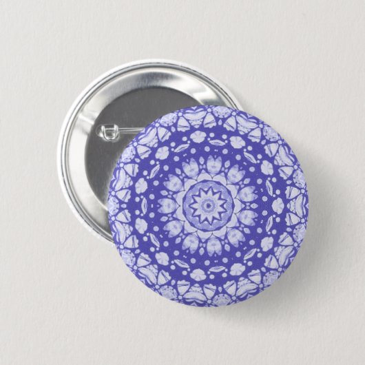 Fraktal-Glasdigital-Kunstmandala-Button-Knopf Button (Vorne & Hinten)