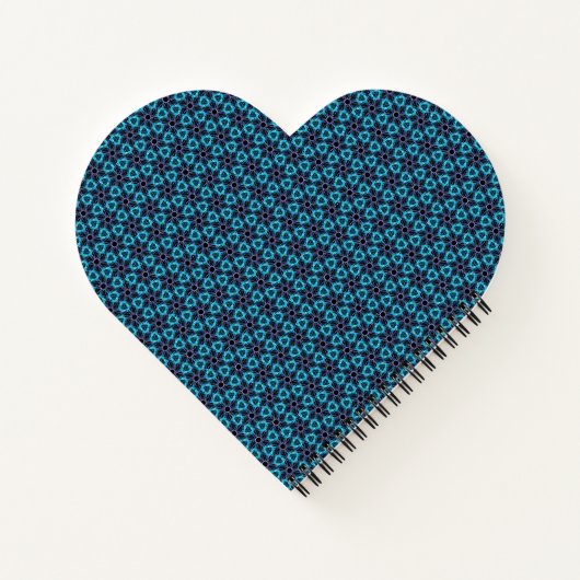 Fraktal Glow Heart Notebook Notizblock (Rückseite)