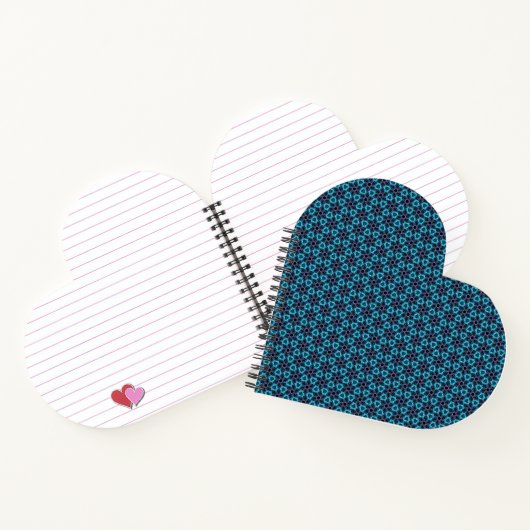 Fraktal Glow Heart Notebook Notizblock (Innenseite)