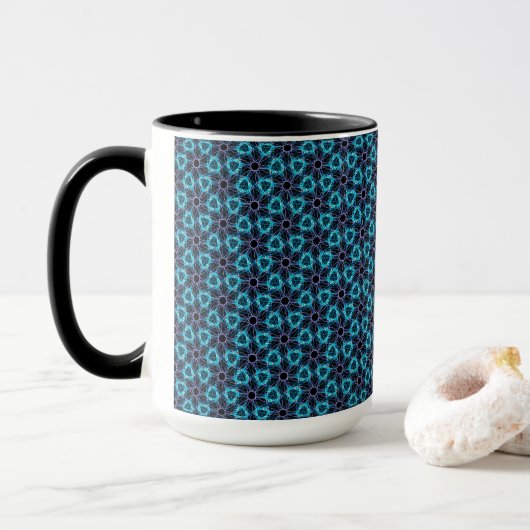 Fraktal Glow Tasse (Mit Donut)