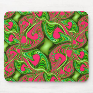 Fraktal Gnarl Rosa und Limones Mousepad