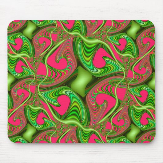 Fraktal Gnarl Rosa und Limones Mousepad (Vorne)