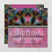 Fraktal Goddess Beauty Geburtstagsparty Einladunge Einladung (Vorne/Hinten)