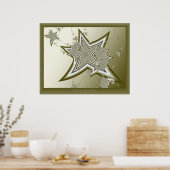 Fraktal Gold Stars Poster (Küche)
