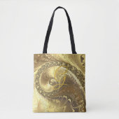 Fraktal Gold Swirl Metallic Moderne Abstrakt Tasche (Vorderseite)