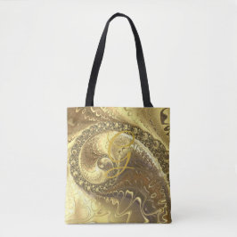 Fraktal Gold Swirl Metallic Moderne Abstrakt Tasche