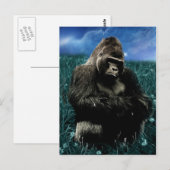 Fraktal Gorilla auf der Wiese Postkarte (Vorne/Hinten)