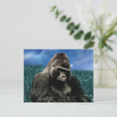 Fraktal Gorilla auf der Wiese Postkarte (Stehend Vorderseite)
