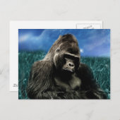 Fraktal Gorilla auf der Wiese Postkarte (Vorne/Hinten)