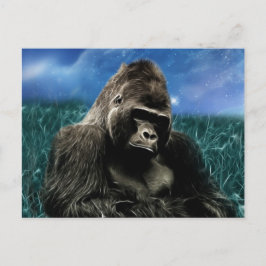 Fraktal Gorilla auf der Wiese Postkarte